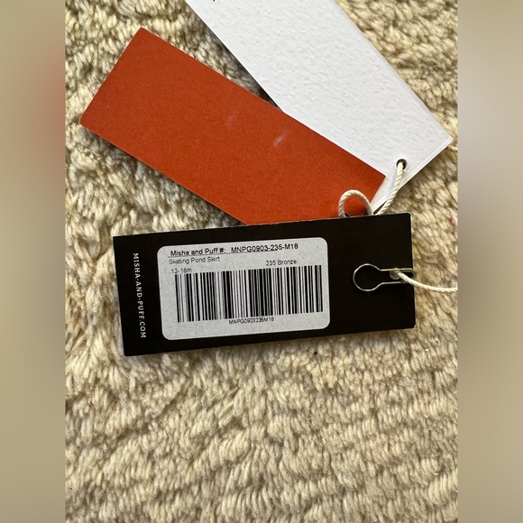 Misha & Puff Bronze Brown Spun Gold Rose Wool Skating Pond Skirt Skort 12-18m - Picture 3 of 12